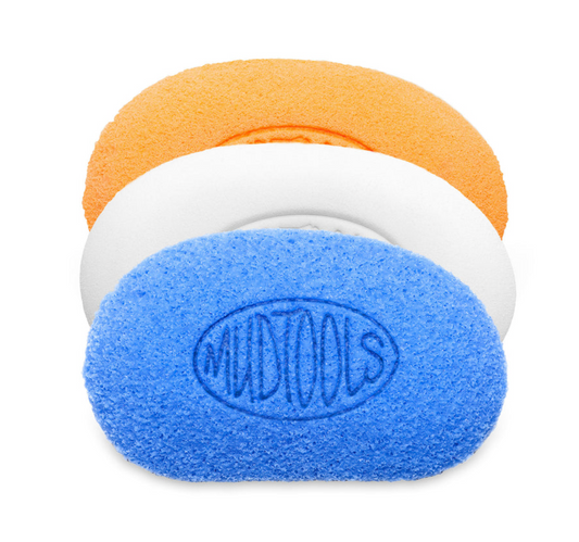 MUDTOOLS Mudsponge (Orange Absorbent/White Finishing/Blue Workhorse/Set of 3)